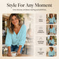 Dames-vrijetijdsblouse met V-hals en 3/4-mouwen