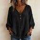 Dames-vrijetijdsblouse met V-hals en 3/4-mouwen