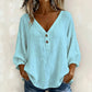 Dames-vrijetijdsblouse met V-hals en 3/4-mouwen