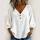 Dames-vrijetijdsblouse met V-hals en 3/4-mouwen