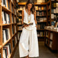 Set met effen tanktop met V-hals en broek voor dames