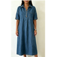 Loose-fit denim jurk voor dames