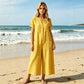 Casual jumpsuit met korte mouwen en wijde pijpen voor dames