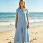 Casual jumpsuit met korte mouwen en wijde pijpen voor dames