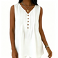 Mouwloze tanktop met V-hals en plooien voor dames