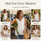 Mouwloze tanktop met V-hals en plooien voor dames