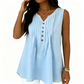 Mouwloze tanktop met V-hals en plooien voor dames