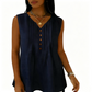 Mouwloze tanktop met V-hals en plooien voor dames