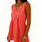 Mouwloze tanktop met V-hals en plooien voor dames