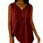 Mouwloze tanktop met V-hals en plooien voor dames
