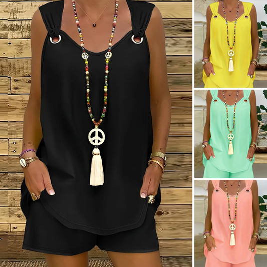 Mouwloze tanktop en korte broek – 2-delige set
