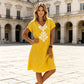 Casual jurk met V-hals en print voor dames