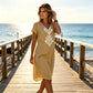 Casual jurk met V-hals en print voor dames