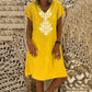 Casual jurk met V-hals en print voor dames