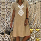 Casual jurk met V-hals en print voor dames