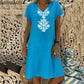 Casual jurk met V-hals en print voor dames