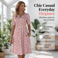 🎉 TIJDELIJKE AANBIEDING: 50% KORTING! 👗 Bloemenjurk met V-hals en zakken – Moeiteloze tuincharme 🌸