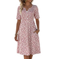 🎉 TIJDELIJKE AANBIEDING: 50% KORTING! 👗 Bloemenjurk met V-hals en zakken – Moeiteloze tuincharme 🌸