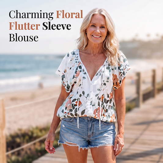 👚Casual damesblouse met V-hals en bloemenprint🌸