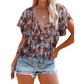 👚Casual damesblouse met V-hals en bloemenprint🌸