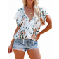 👚Casual damesblouse met V-hals en bloemenprint🌸