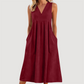 Casual mouwloze midi-jurk met V-hals voor dames