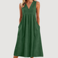 Casual mouwloze midi-jurk met V-hals voor dames