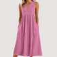 Casual mouwloze midi-jurk met V-hals voor dames