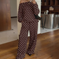 Tweedelige set met polkadots en blote schouders voor dames