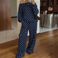 Tweedelige set met polkadots en blote schouders voor dames