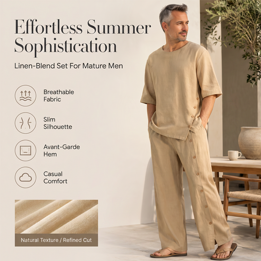 Tweedelige set met casual overhemd en broek voor heren