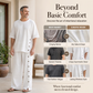 Tweedelige set met casual overhemd en broek voor heren
