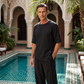 Tweedelige set met casual overhemd en broek voor heren