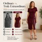 Elegante patchworkjurk van imitatieleer voor dames
