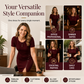 Elegante patchworkjurk van imitatieleer voor dames