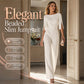 Elegante, met kralen versierde, slanke jumpsuit