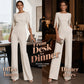 Elegante, met kralen versierde, slanke jumpsuit