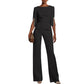 Elegante, met kralen versierde, slanke jumpsuit