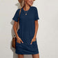 Loszittende T-shirtjurk voor dames voor de zomer, met zakken