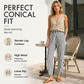 Casual gestreepte broek met hoge taille voor dames