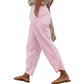 Casual gestreepte broek met hoge taille voor dames