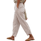 Casual gestreepte broek met hoge taille voor dames