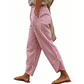 Casual gestreepte broek met hoge taille voor dames