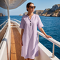 Zomerse casual jurk met knopen voor dames