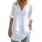 Casual damesblouse met V-hals en plooien