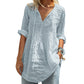 Casual damesblouse met V-hals en plooien