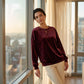 Casual dames-shirt met ronde hals en lange mouwen