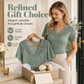 Dames-top met V-hals, korte mouwen en kanten details in slim-fit pasvorm