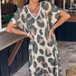Casual jurk met V-hals en luipaardprint voor dames