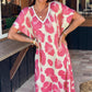 Casual jurk met V-hals en luipaardprint voor dames